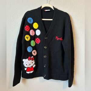 Hypland Sanrio Hello Kitty Balloons Knit Cardigan in Black, Size S